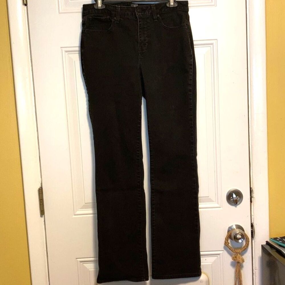 NYDJ Not Your Daughters Jeans Barbara Bootcut Lift and Tuck Black Jeans Women 10